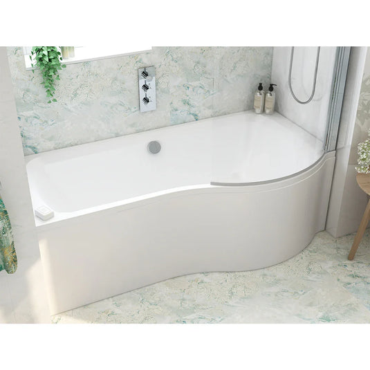 Imex Cast Reinforced Ronda 1700 Right Hand P Shape Shower Bath - IMCRSBRH17 - Envy Bathrooms Ltd