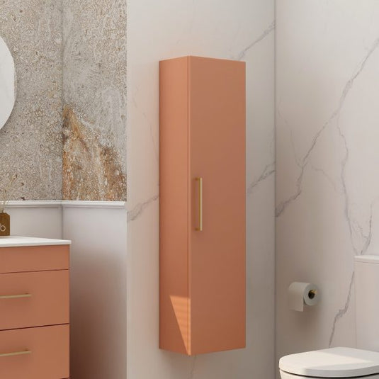 Imex Croma Single Door Wall Storage Unit With Chrome Handle Terracotta | ST-1-TERRA - Envy Bathrooms Ltd