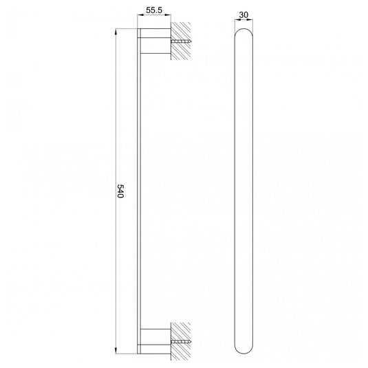 Imex Duro 500mm Towel Bar Matt Black | DU50TBMB