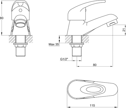 Imex Dv8 Basin Taps (Pair) - DV12 - Envy Bathrooms Ltd