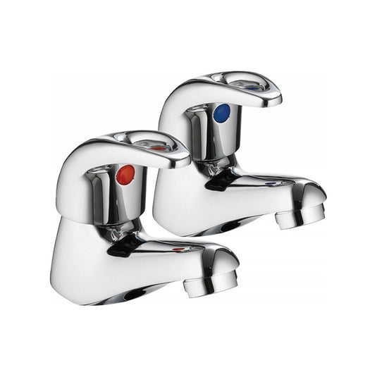 Imex DV8 Bath Pillar Taps Chrome | DV34