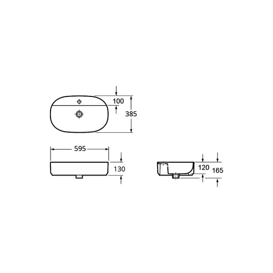 Imex Essence 600mm Countertop Basin - LW1827 - Envy Bathrooms Ltd
