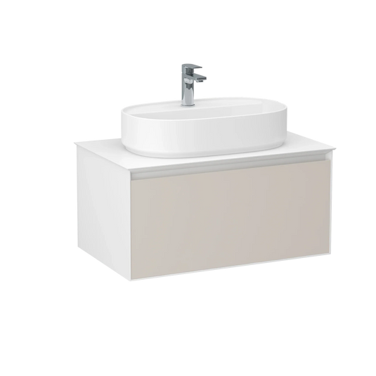 Imex Essence 800mm Single Drawer Wall Mounted Vanity Unit in Cashmere - FZHM2773-800-Q0007 - Envy Bathrooms Ltd