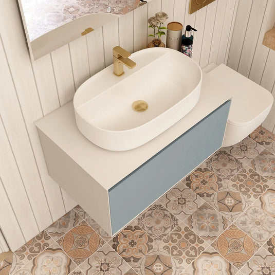 Imex Essence 800mm Single Drawer Wall Mounted Vanity Unit in Duck Egg Blue - FZHM2773-800-Q0006 - Envy Bathrooms Ltd