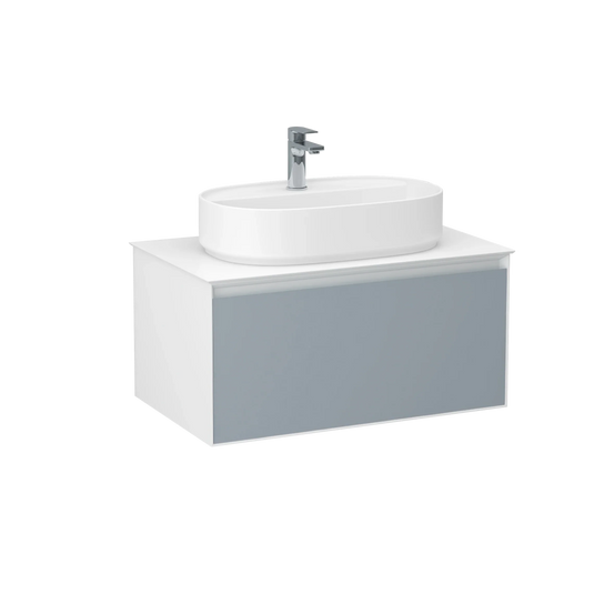 Imex Essence 800mm Single Drawer Wall Mounted Vanity Unit in Duck Egg Blue - FZHM2773-800-Q0006 - Envy Bathrooms Ltd