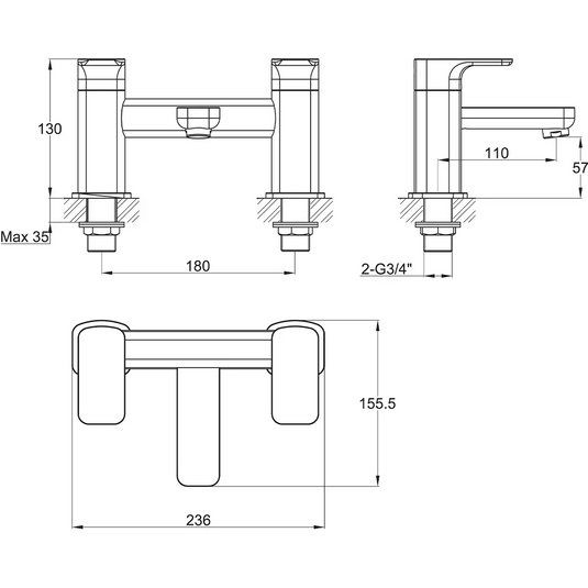 Imex Flite Bath Filler - FLBF - Envy Bathrooms Ltd