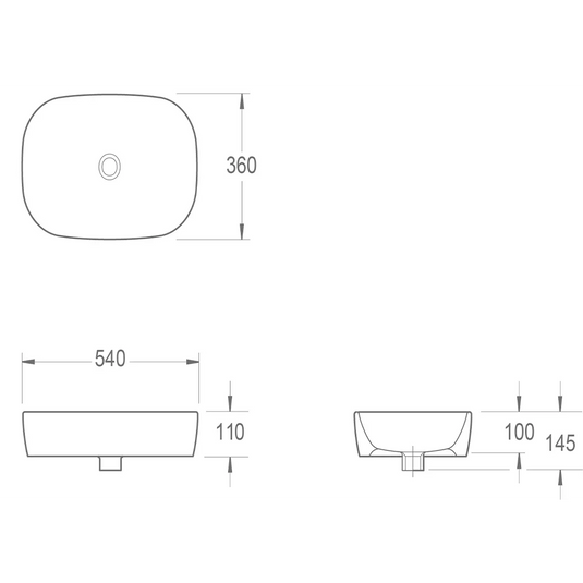 Imex Grace 540mm Countertop Bowl - LW1814 - Envy Bathrooms Ltd
