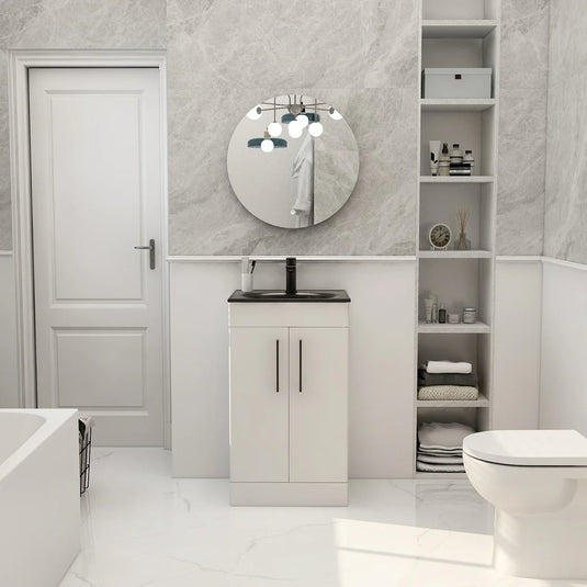 Imex Ivan 500mm Floor Standing Double Door Vanity in Matt White - 2DO-1-WHITE - Envy Bathrooms Ltd