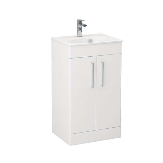 Imex Ivan 500mm Floor Standing Double Door Vanity in Matt White - 2DO-1-WHITE - Envy Bathrooms Ltd