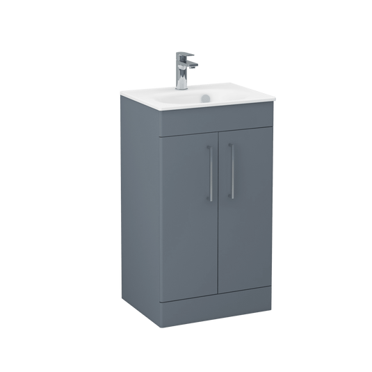 Imex Ivan 500mm Floor Standing Double Door Vanity in Steel Blue - 2DO-1-STEEL - Envy Bathrooms Ltd