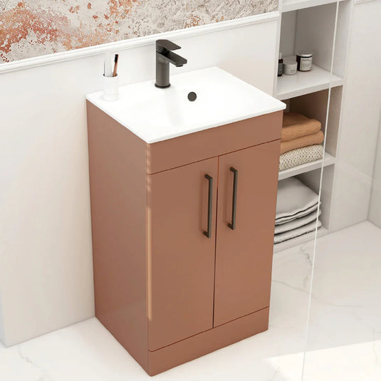 Imex Ivan 500mm Floor Standing Double Door Vanity in Terracotta - 2DO-1-TERRA - Envy Bathrooms Ltd