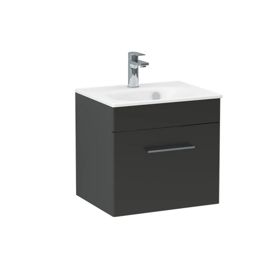 Imex Ivan 500mm Wall Mounted Single Drawer Vanity in Matt Black - WM-1-BLACK - Envy Bathrooms Ltd