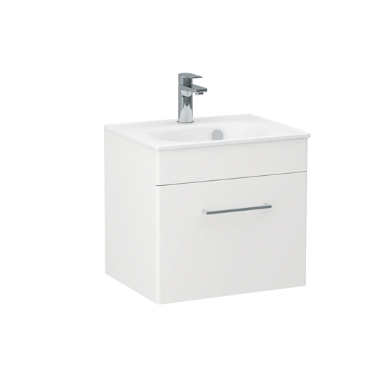 Imex Ivan 500mm Wall Mounted Single Drawer Vanity in Matt White- WM-1-WHITE - Envy Bathrooms Ltd