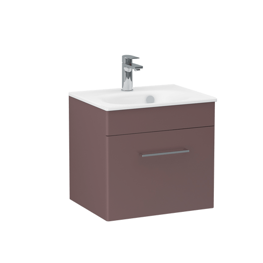 Imex Ivan 500mm Wall Mounted Single Drawer Vanity in Plum - WM-1-PLUM - Envy Bathrooms Ltd