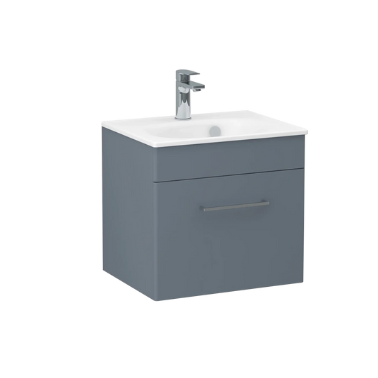 Imex Ivan 500mm Wall Mounted Single Drawer Vanity in Steel Blue - WM-1-STEEL - Envy Bathrooms Ltd
