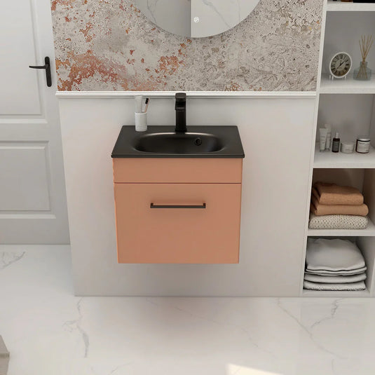 Imex Ivan 500mm Wall Mounted Single Drawer Vanity in Terracotta - WM-1-TERRA - Envy Bathrooms Ltd