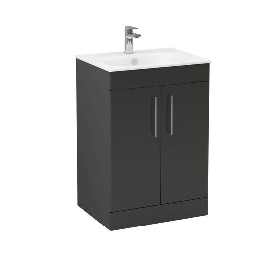 Imex Ivan 600mm Floor Standing Double Door Vanity in Black - 2DO-2-BLACK - Envy Bathrooms Ltd