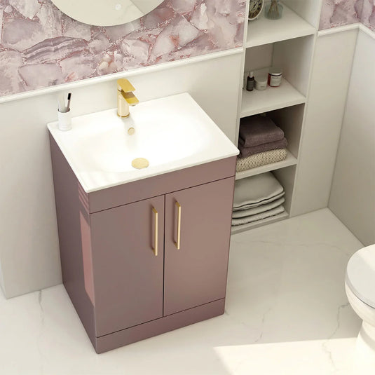 Imex Ivan 600mm Floor Standing Double Door Vanity in Plum - 2DO-2-PLUM - Envy Bathrooms Ltd