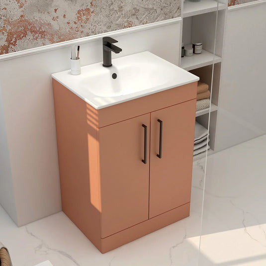 Imex Ivan 600mm Floor Standing Double Door Vanity in Terracotta - 2DO-2-TERRA - Envy Bathrooms Ltd