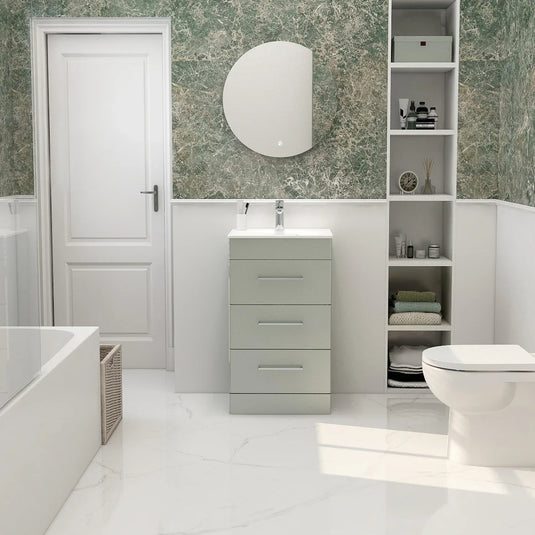 Imex Ivan 600mm Floor Standing Three Draw Vanity in Pistachio - 3DR-1-PISTA - Envy Bathrooms Ltd