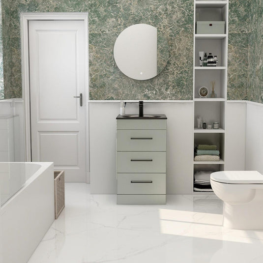Imex Ivan 600mm Floor Standing Three Draw Vanity in Pistachio - 3DR-1-PISTA - Envy Bathrooms Ltd