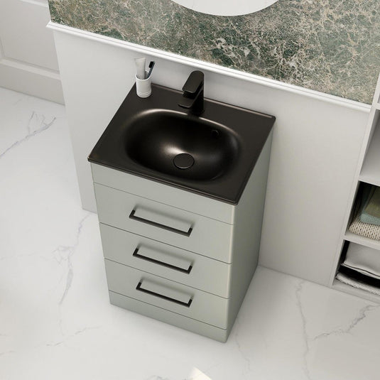 Imex Ivan 600mm Floor Standing Three Draw Vanity in Pistachio - 3DR-1-PISTA - Envy Bathrooms Ltd