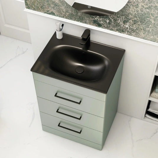 Imex Ivan 600mm Floor Standing Three Draw Vanity in Pistachio - 3DR-2-PISTA - Envy Bathrooms Ltd