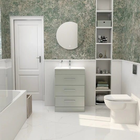 Imex Ivan 600mm Floor Standing Three Draw Vanity in Pistachio - 3DR-2-PISTA - Envy Bathrooms Ltd