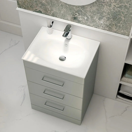 Imex Ivan 600mm Floor Standing Three Draw Vanity in Pistachio - 3DR-2-PISTA - Envy Bathrooms Ltd