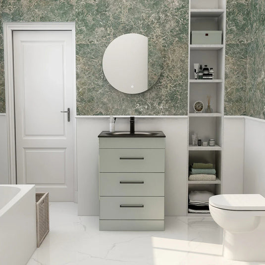 Imex Ivan 600mm Floor Standing Three Draw Vanity in Pistachio - 3DR-2-PISTA - Envy Bathrooms Ltd