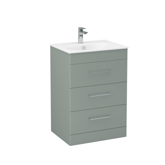 Imex Ivan 600mm Floor Standing Three Draw Vanity in Pistachio - 3DR-2-PISTA - Envy Bathrooms Ltd