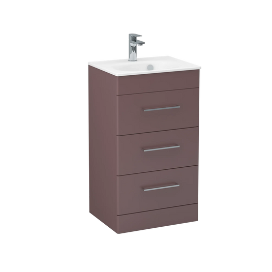 Imex Ivan 600mm Floor Standing Three Draw Vanity in Plum - 3DR-1-PLUM - Envy Bathrooms Ltd