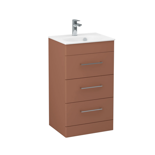 Imex Ivan 600mm Floor Standing Three Draw Vanity in Terracotta - 3DR-1-TERRA - Envy Bathrooms Ltd