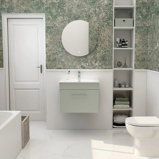 Imex Ivan 600mm Wall Mounted Single Drawer Vanity in Pistachio - WM-2-PISTA - Envy Bathrooms Ltd