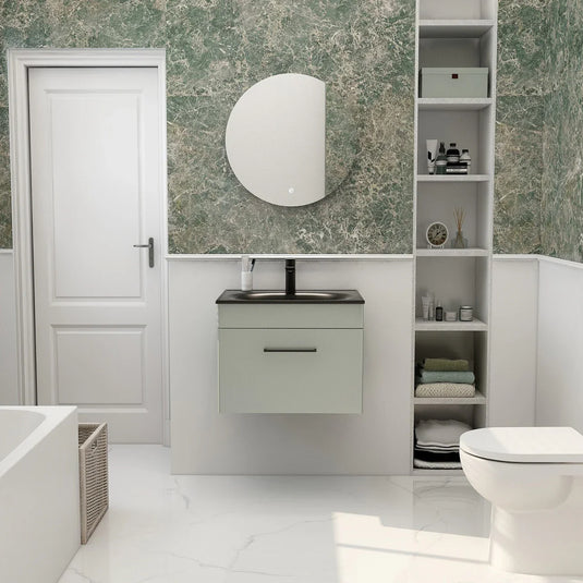 Imex Ivan 600mm Wall Mounted Single Drawer Vanity in Pistachio - WM-2-PISTA - Envy Bathrooms Ltd