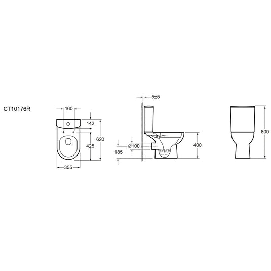 Imex Ivan Rimless Close Coupled Pan Pack (C10176R, T10176, S10176Sc) - CT10176R - Envy Bathrooms Ltd