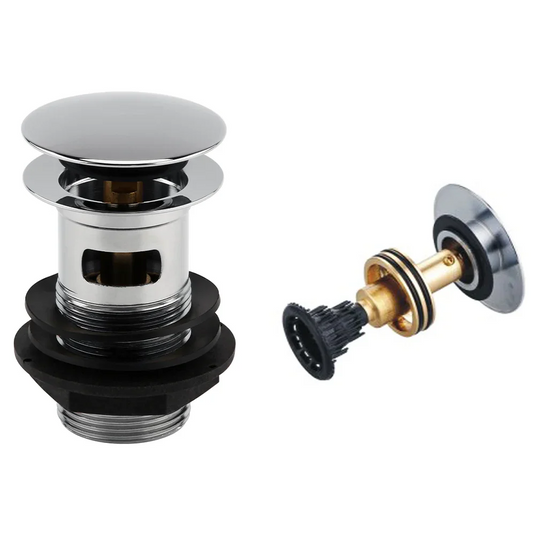 Imex Large Slotted Basin Dome Clicker Waste with Hair Catch - Chrome - CB003 - Envy Bathrooms Ltd