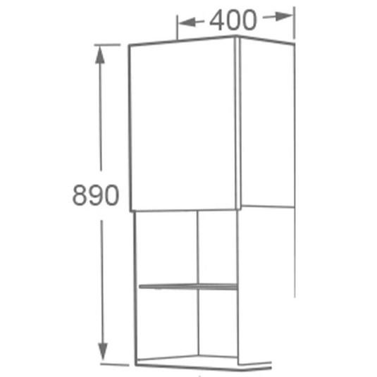 Imex Liberty Wall Storage Cabinet in Grey Oak - FCHM2775-400-B0031 - Envy Bathrooms Ltd