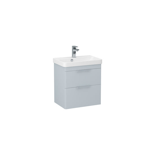 Imex Luna 550mm Double Drawer Cabinet Denim Blue Chrome Handles | LUWM-1-DENI - Envy Bathrooms Ltd