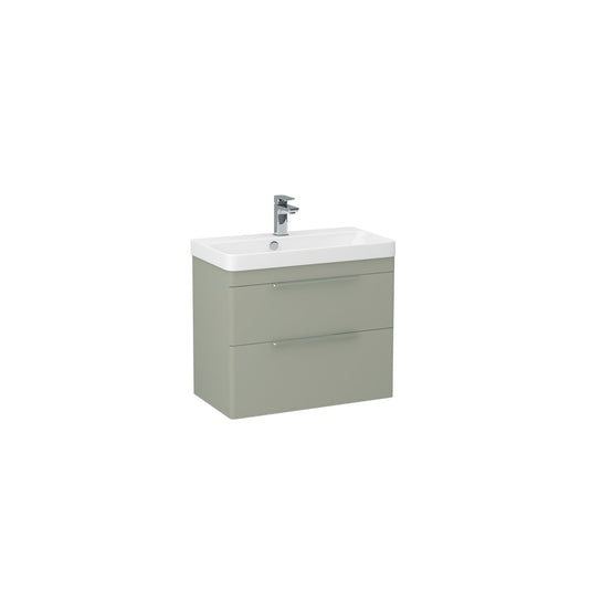 Imex Luna 700mm Double Drawer Cabinet Reed Green Chrome Handles | LUWM-2-GREE - Envy Bathrooms Ltd