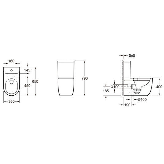 Imex Luna UltraVortex Closed Back Close Coupled Pan White | C10190XR - Envy Bathrooms Ltd