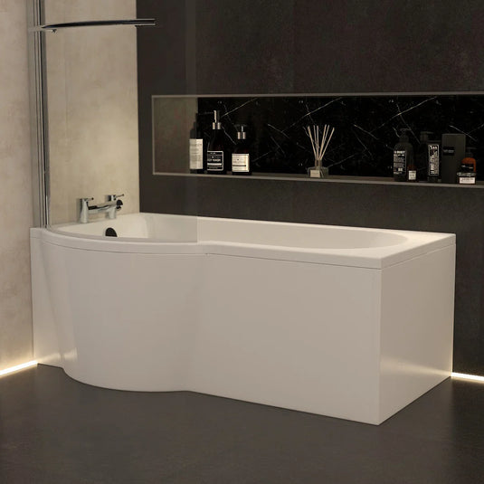 Imex Premiercast Multi Layer Reinforced Arco 1500 Left Hand P Shape Shower Bath - IMPASBLH15 - Envy Bathrooms Ltd