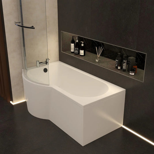 Imex Premiercast Multi Layer Reinforced Arco 1500 Left Hand P Shape Shower Bath - IMPASBLH15 - Envy Bathrooms Ltd