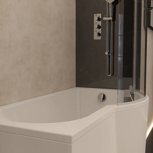 Imex Premiercast Multi Layer Reinforced Arco 1500 Right Hand P Shape Shower Bath - IMPASBRH15 - Envy Bathrooms Ltd