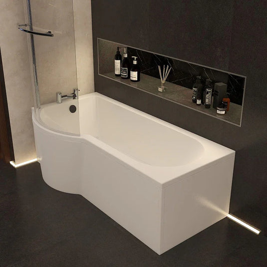 Imex Premiercast Multi Layer Reinforced Arco 1700 Left Hand P Shape Shower Bath - IMPASBLH17 - Envy Bathrooms Ltd