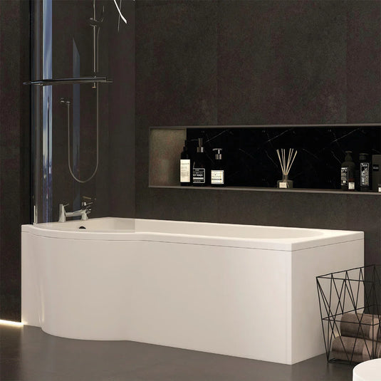 Imex Premiercast Multi Layer Reinforced Arco 1700 Left Hand P Shape Shower Bath - IMPASBLH17 - Envy Bathrooms Ltd