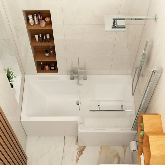 Imex Premiercast Multi Layer Reinforced Quadro 1500 Right Hand L Shape Shower Bath - IMPQSBRH15 - Envy Bathrooms Ltd