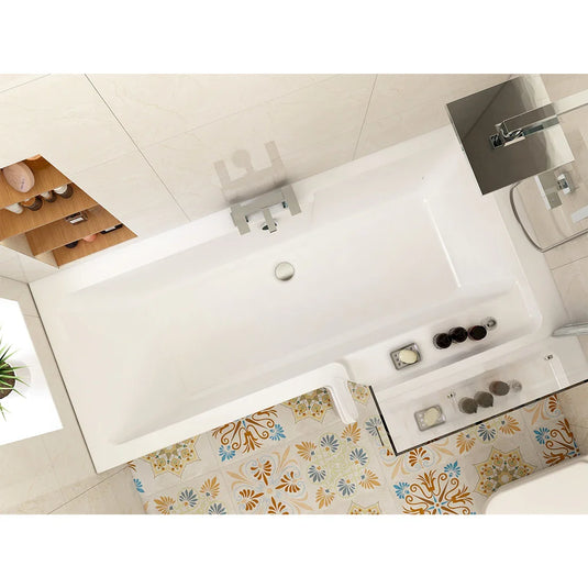 Imex Premiercast Multi Layer Reinforced Quadro 1700 Right Hand L Shape Shower Bath - IMPQSBRH17 - Envy Bathrooms Ltd