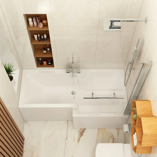 Imex Premiercast Multi Layer Reinforced Quadro 1700 Right Hand L Shape Shower Bath - IMPQSBRH17 - Envy Bathrooms Ltd