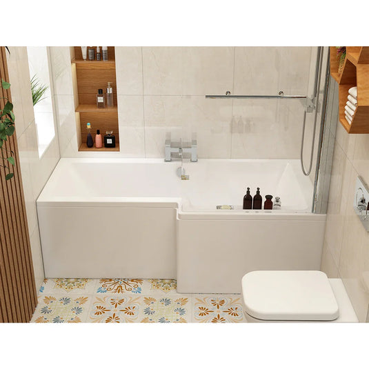 Imex Premiercast Multi Layer Reinforced Quadro 1700 Right Hand L Shape Shower Bath - IMPQSBRH17 - Envy Bathrooms Ltd
